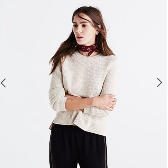 MADEWELL BACKROAD button back sweater - Burgandy - Picture 4 of 6